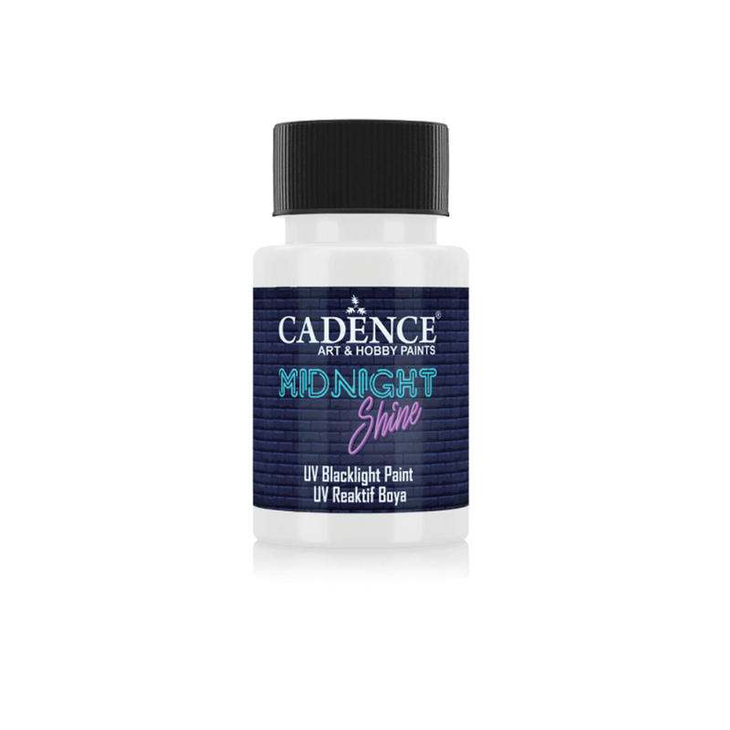 Svítící UV barva na textil Cadence Midnight Shine, 50 ml - blue, modrá Aladine