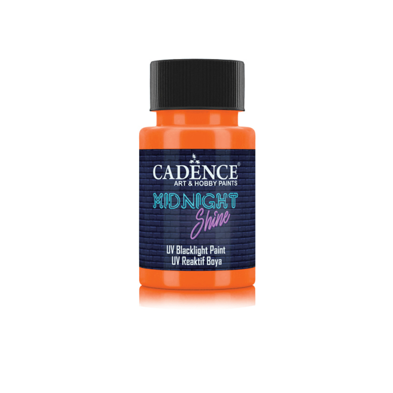 Svítící UV barva na textil Cadence Midnight Shine, 50 ml - orange yellow, žlutooranžová Aladine