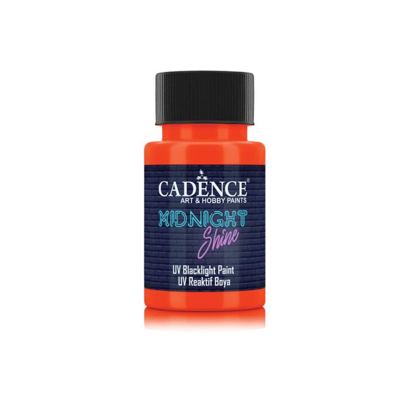 Svítící UV barva na textil Cadence Midnight Shine, 50 ml - orange, oranžová Aladine