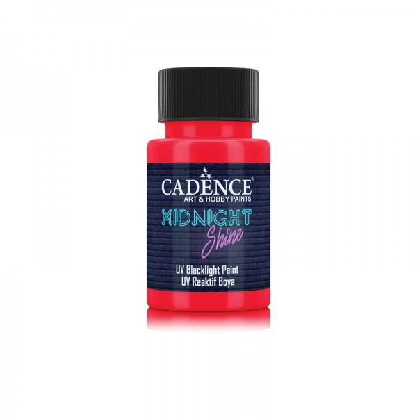 Cadence Svíticí UV barva na textil Cadence Midnight Shine, 50 ml - VYBERTE ODSTÍN - Svítící UV barva na textil Cadence Midnight Shine, 50 ml - red, červená