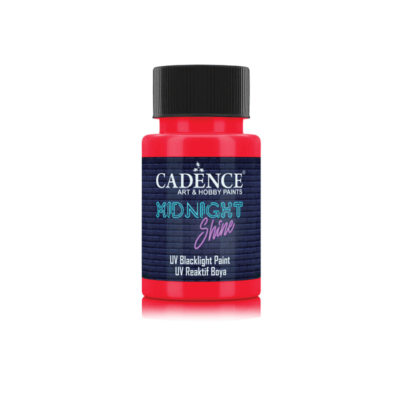 Cadence Svíticí UV barva na textil Cadence Midnight Shine, 50 ml - VYBERTE ODSTÍN - Svítící UV barva na textil Cadence Midnight Shine, 50 ml - red, červená