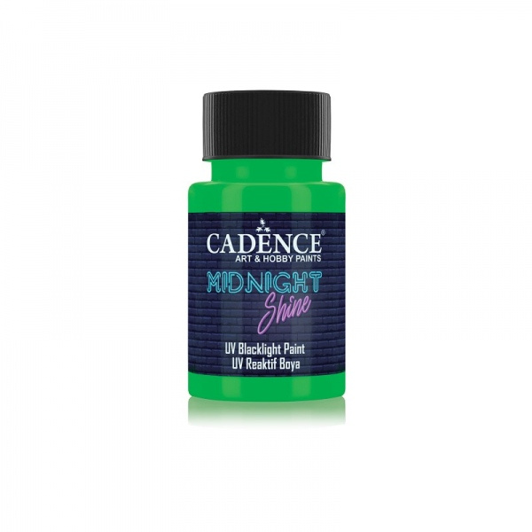 Svítící UV barva na textil Cadence Midnight Shine, 50 ml - green, zelená Aladine