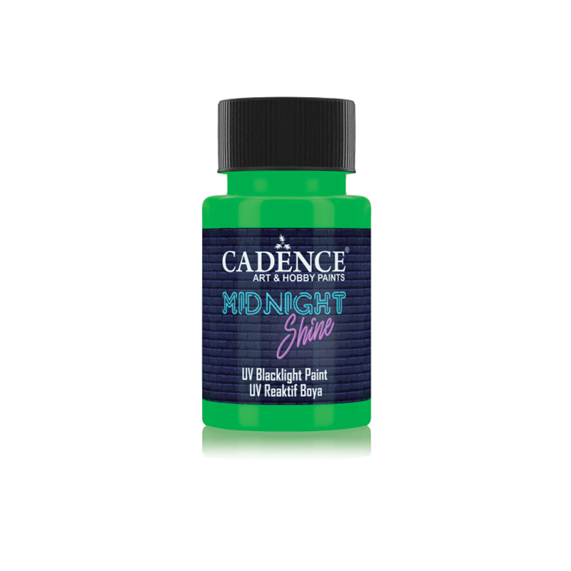 Svítící UV barva na textil Cadence Midnight Shine, 50 ml - green, zelená Aladine