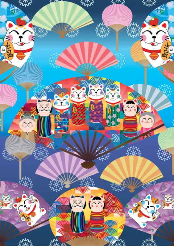puzzle svět kokeshi 1000 dílků
