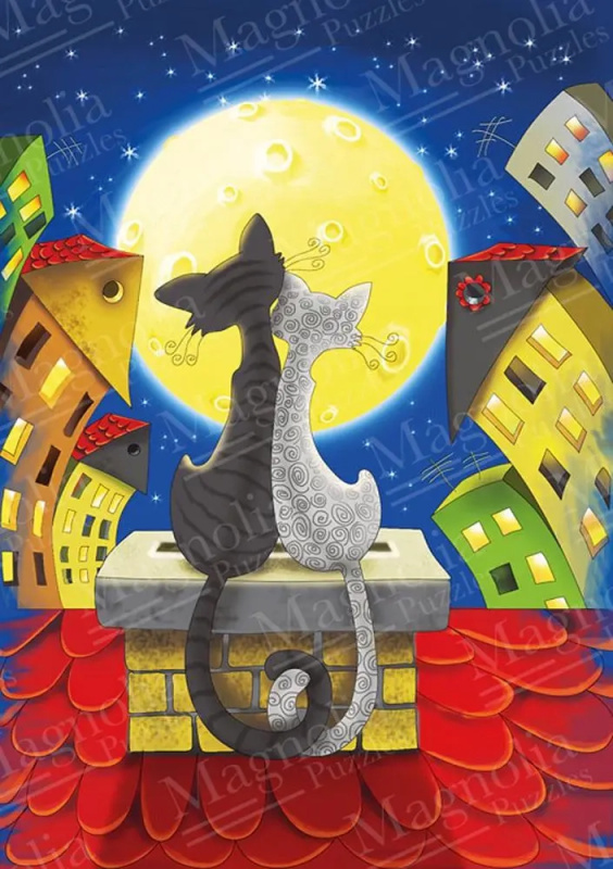 Puzzle kočky na střeše 1000 dílků