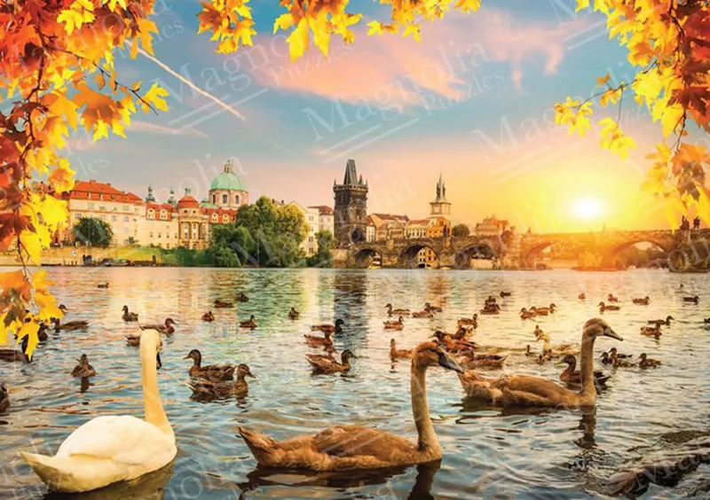 Puzzle labutě u Karlova mostu 1000 dílků