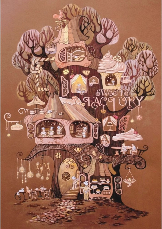 Puzzle magnolia továrna na sladkosti 1000 dílků