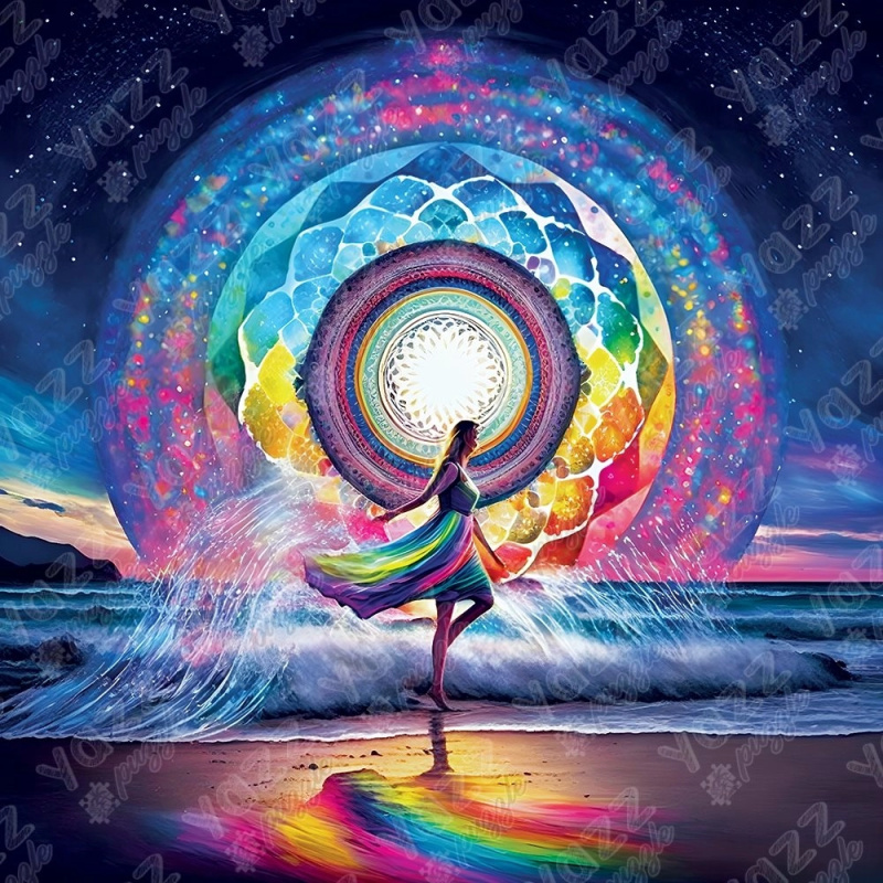 čtvercové puzzle taneční mandala 1023 dílků