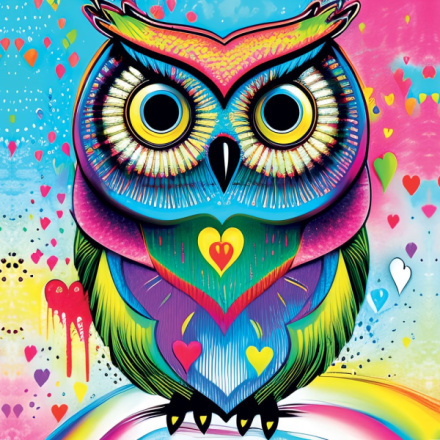YAZZ Čtvercové puzzle Pop-artová sova 1023 dílků 161755