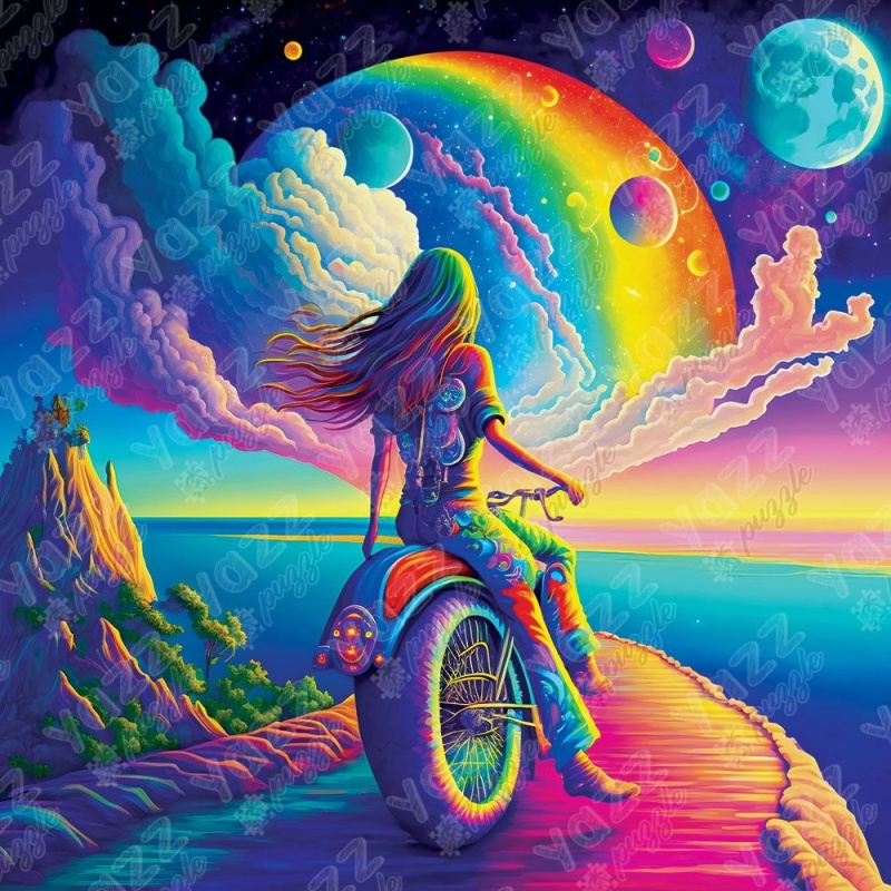 YAZZ čtvercové puzzle Duhová jízda 1023 dílků