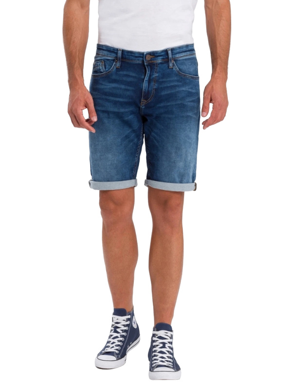Pánské kraťasy  CROSS JEANS Leom klasicky modré-seprané-33