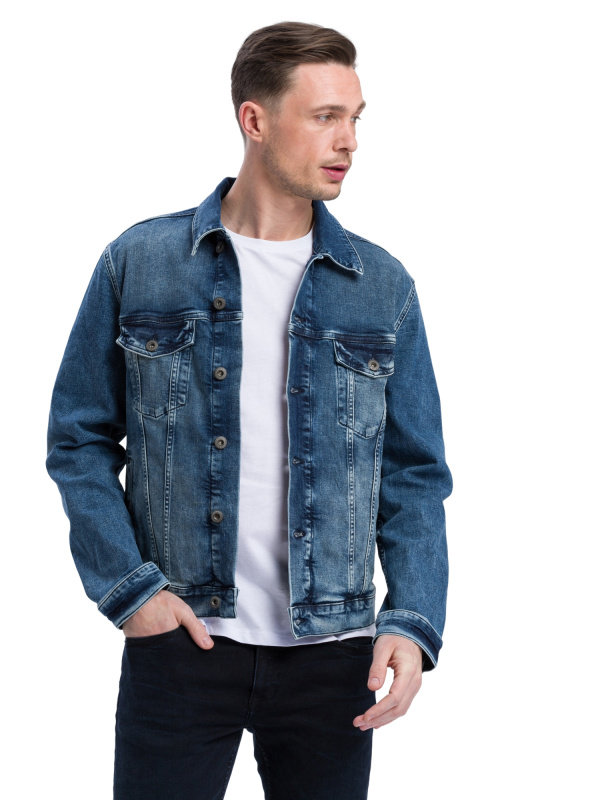 Pánská džínová bunda  CROSS JEANS  modrá - S