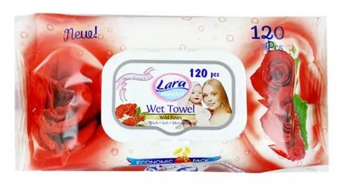 Lara vlhčené ubrousky wild rose 120ks