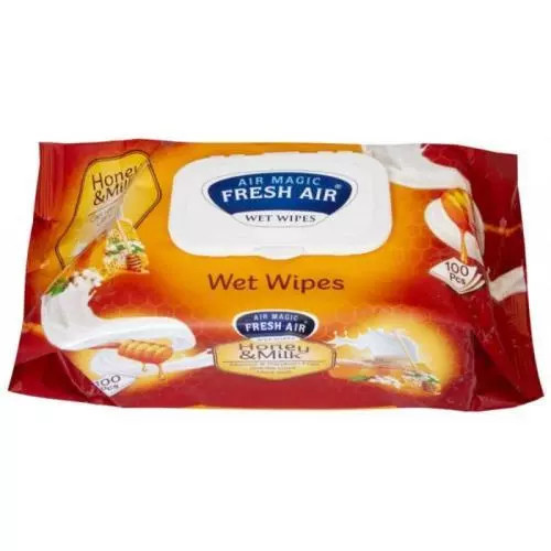 Fresh Air vlhčené ubrousky 100ks klip Honey&Milk