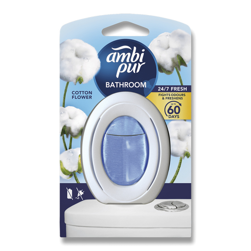 Ambi Pur Bathroom - osvěžovač vzduchu do koupelny - Cotton Flower, 8 ml