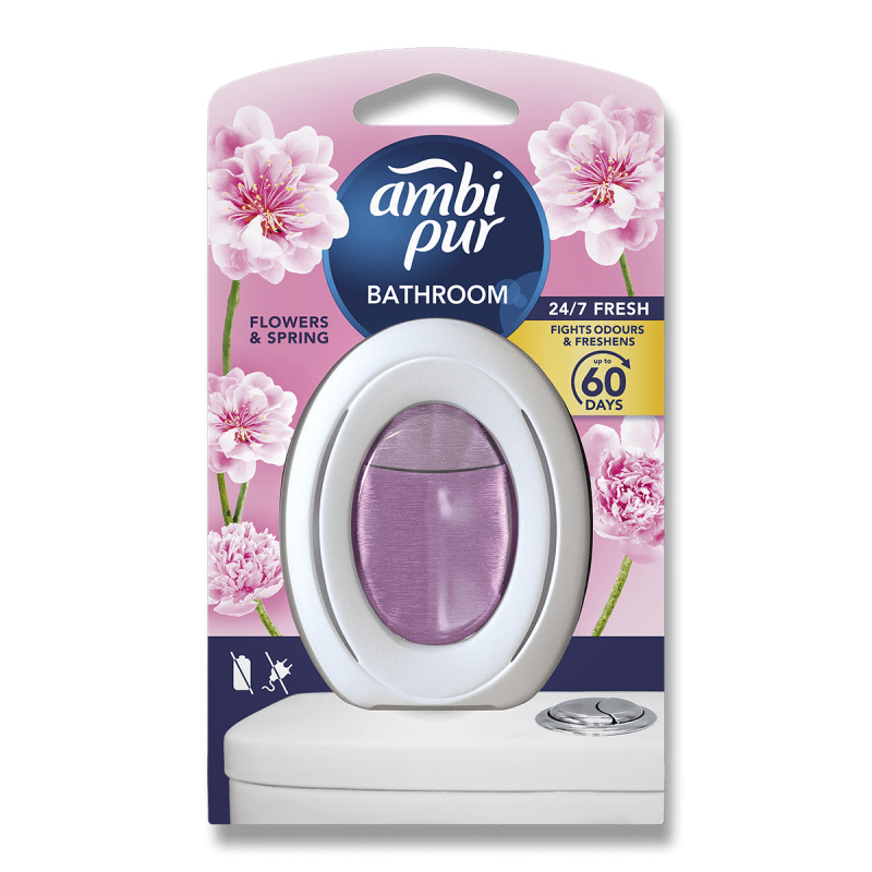 Ambi Pur Bathroom - osvěžovač vzduchu do koupelny - Flowers & Spring, 8 ml