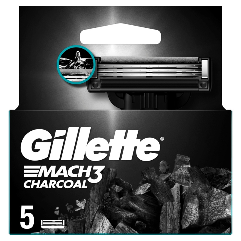 Gillette Mach3 Charcoal náhradní břity 5 ks