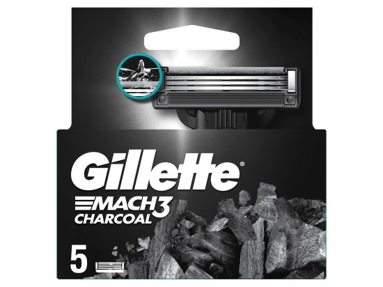 Gillette Mach3 Charcoal náhradní břity 5 ks