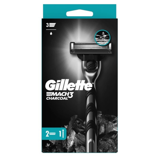 Gillette Mach3 Charcoal holicí strojek + náhradní břity 2 ks