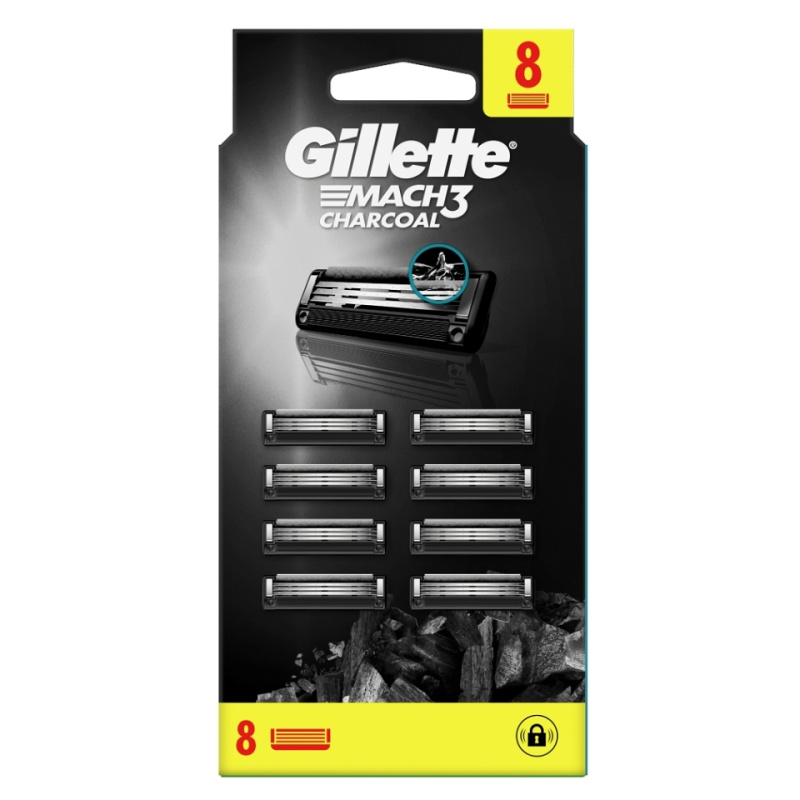 Gillette Mach3 Charcoal náhradní břity 8 ks