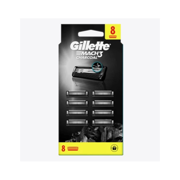 Gillette Mach3 Charcoal náhradní břity 8 ks