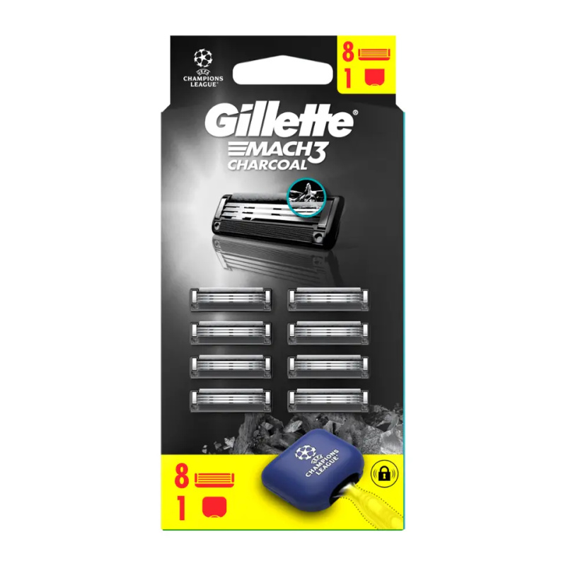 Gillette Mach3 Charcoal náhradní břity 8 ks