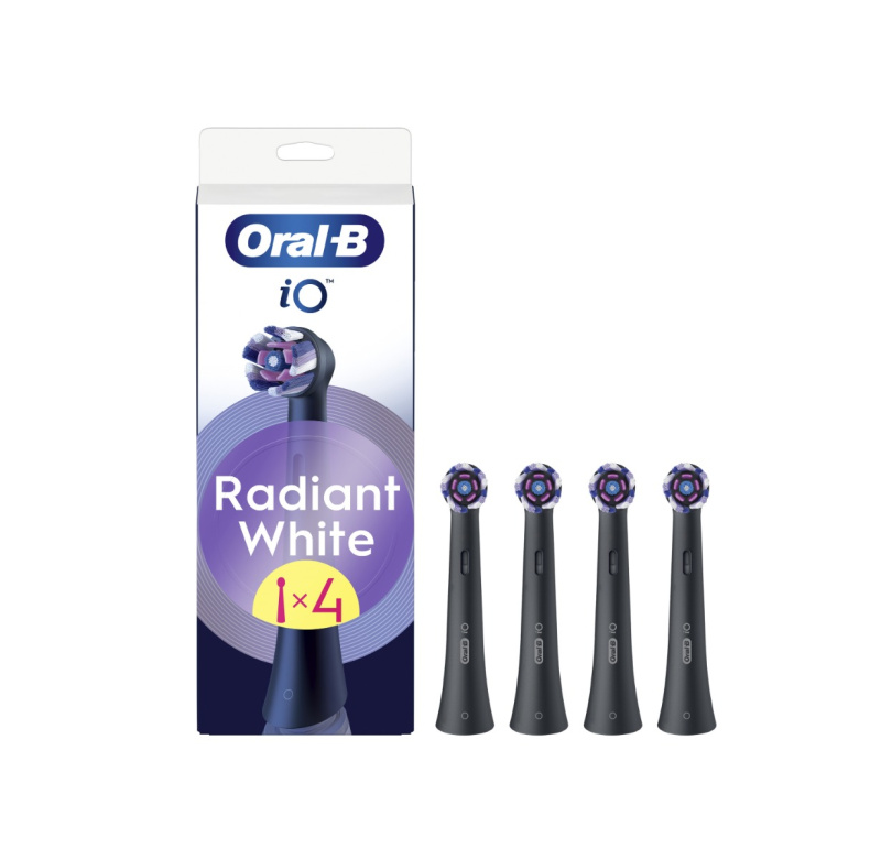 Oral B iO Radiant White náhradní hlavice pro zubní kartáček s bělicími vlákny Black 4 ks