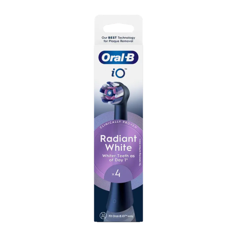 Oral B iO Radiant White náhradní hlavice pro zubní kartáček s bělicími vlákny Black 4 ks