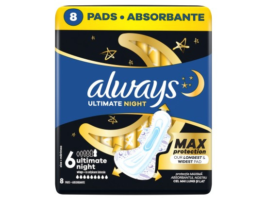 Always Ultimate Night vel. 6 hygienické vložky 8 ks