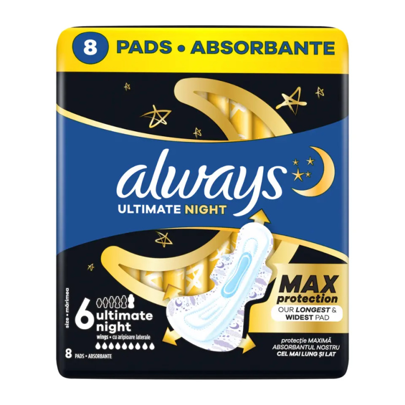 Always Ultimate Night vel. 6 hygienické vložky 8 ks