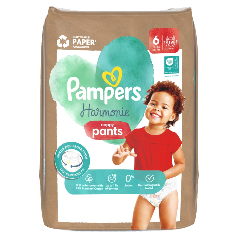 Pampers Harmonie Pants Size 6 plenkové kalhotky 15+ kg 19 ks