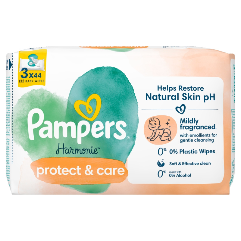 Pampers Harmonie Protect&Care Calendula vlhčené ubrousky 3x44 ks