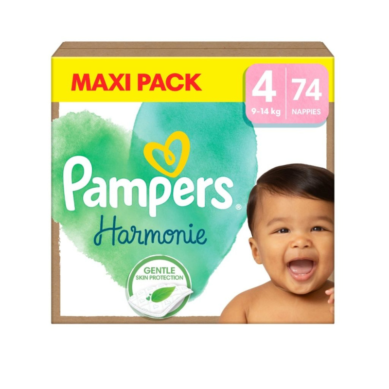 Pampers Harmonie Size 4 jednorázové pleny 9-14 kg 74 ks