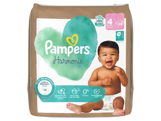 Pampers Harmonie Size 4 jednorázové pleny 9-14 kg 24 ks