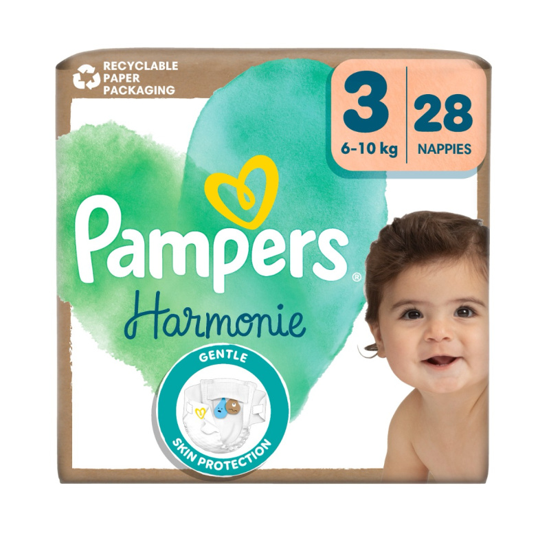Pampers Harmonie Size 3 jednorázové pleny 6-10 kg 28 ks
