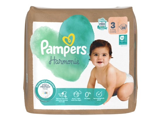 Pampers Harmonie Size 3 jednorázové pleny 6-10 kg 28 ks