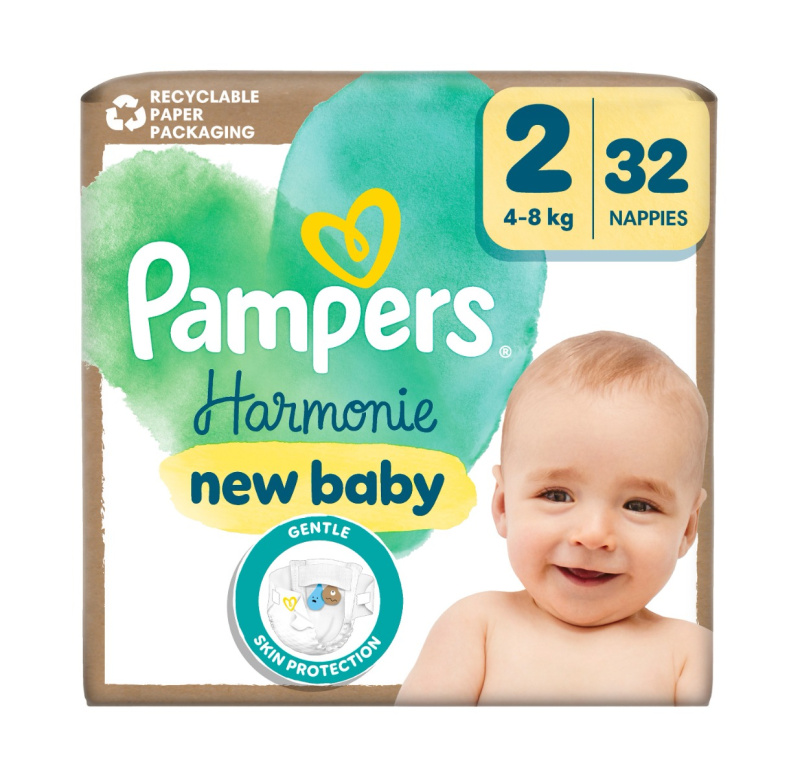 Pampers Harmonie Size 2 jednorázové pleny 4-8 kg 32 ks