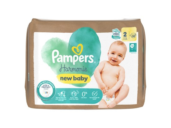 Pampers Harmonie Size 2 jednorázové pleny 4-8 kg 32 ks
