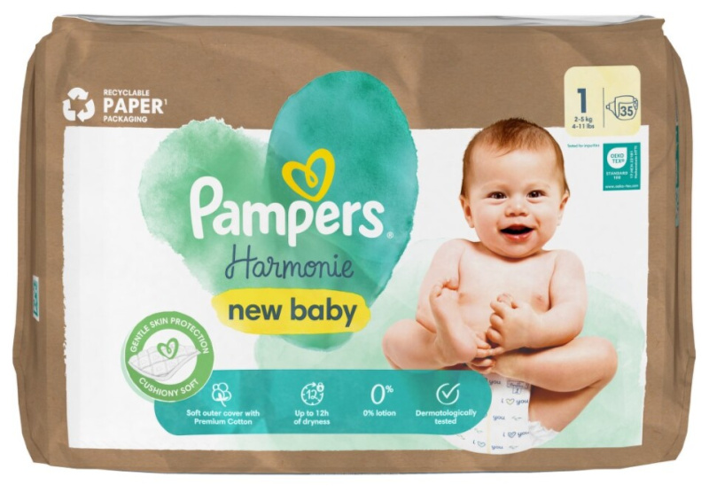 Pampers Harmonie Size 1 jednorázové pleny 2-5 kg 35 ks