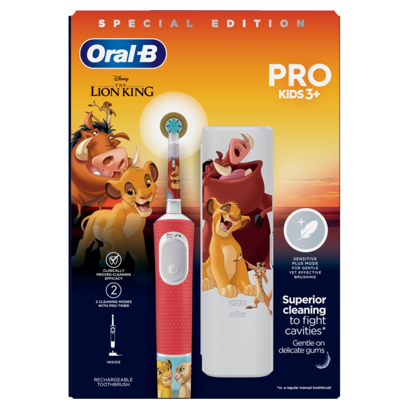 Oral B PRO Kids 3+ The Lion King elektrický zubní kartáček s pouzdrem pro děti 1 ks
