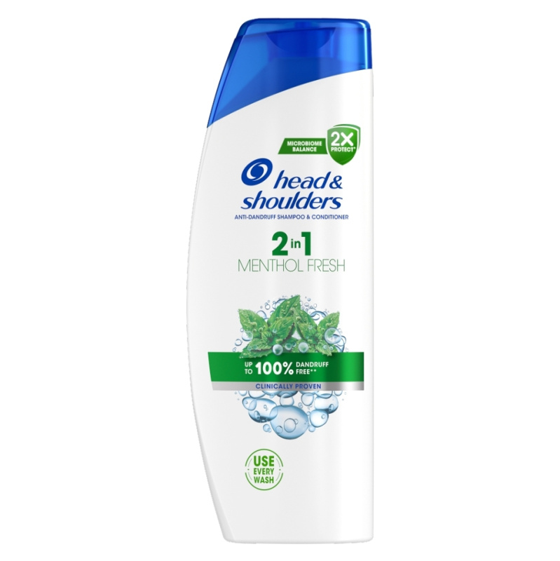 Head & Shoulders Menthol Fresh 2in1 šampon a kondicionér 2 v 1 proti lupům 400 ml