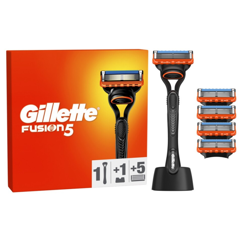 Gillette Fusion5 holicí strojek se stojánkem + náhradní břity 5 ks