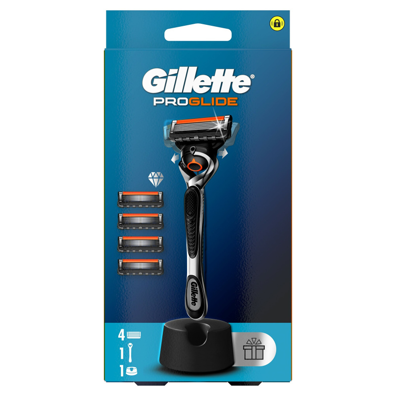 Gillette ProGlide holicí strojek se stojánkem + náhradní břity 4 ks