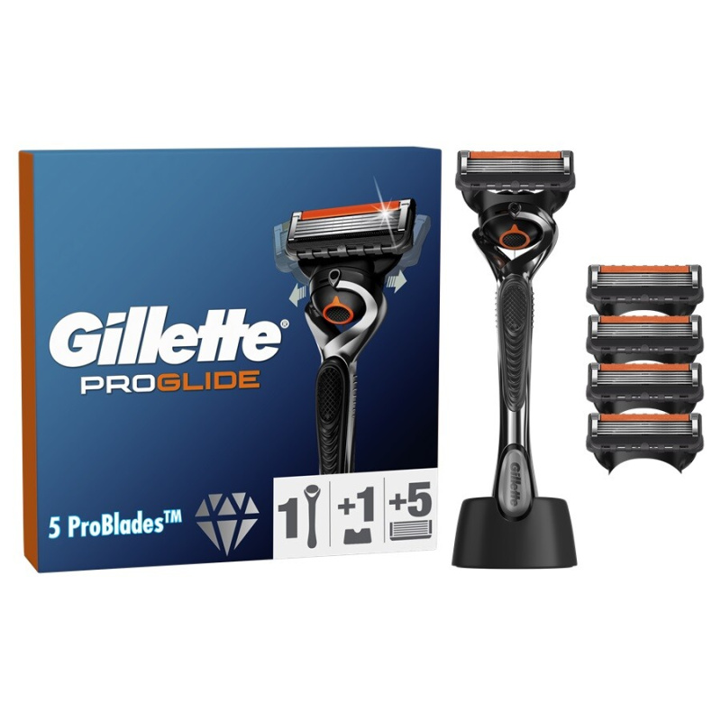 Gillette ProGlide holicí strojek se stojánkem + náhradní břity 4 ks