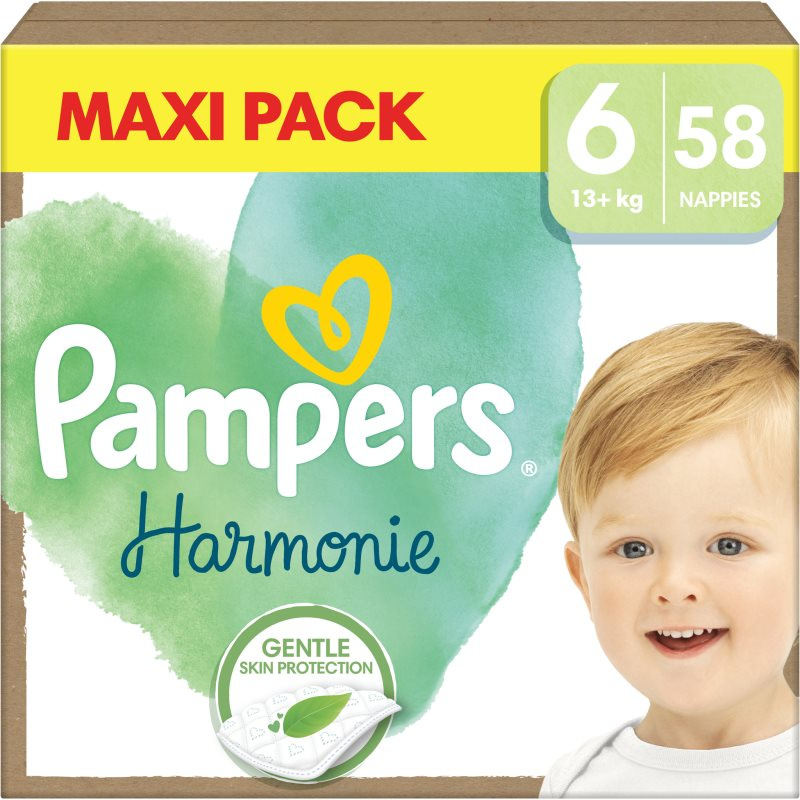 Pampers Harmonie Size 6 jednorázové pleny 13+ kg 58 ks