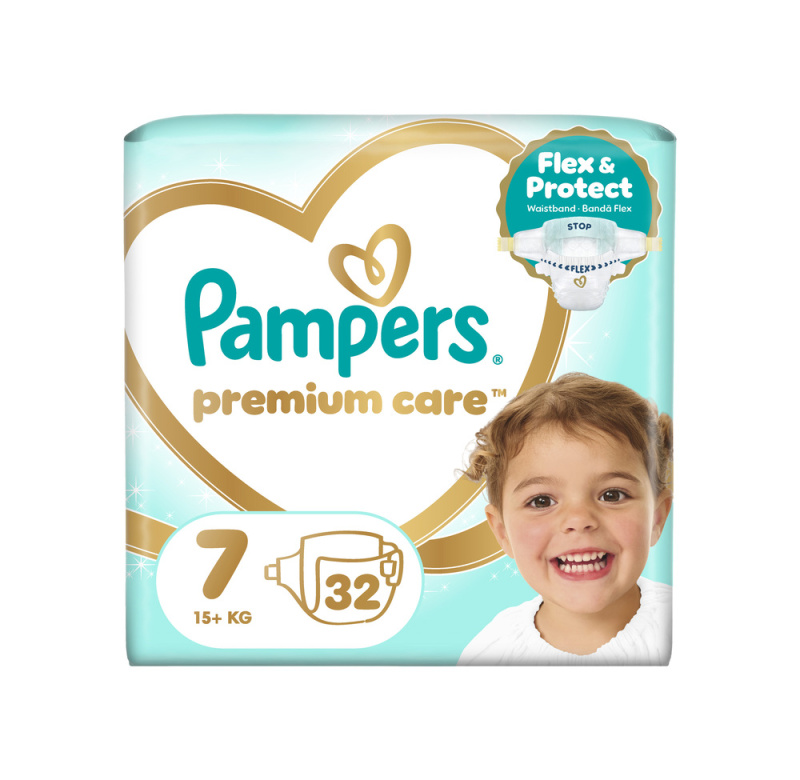 Pampers Premium Care Size 7 jednorázové pleny 15+ kg 32 ks