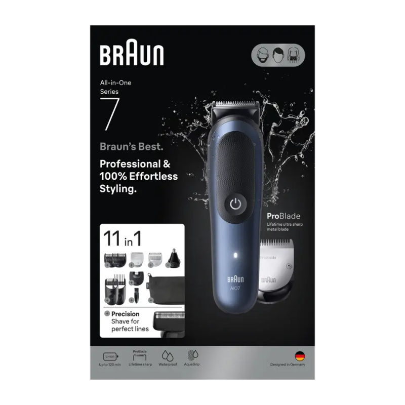 Braun All-In-One Series 7 AIO7540 sada pro péči o vlasy, vousy a tělo 11v1 1 ks