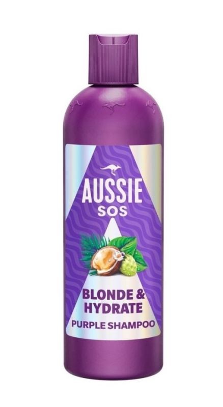Aussie SOS Blonde & Hydrate fialový tónovací šampon pro blond vlasy 300 ml