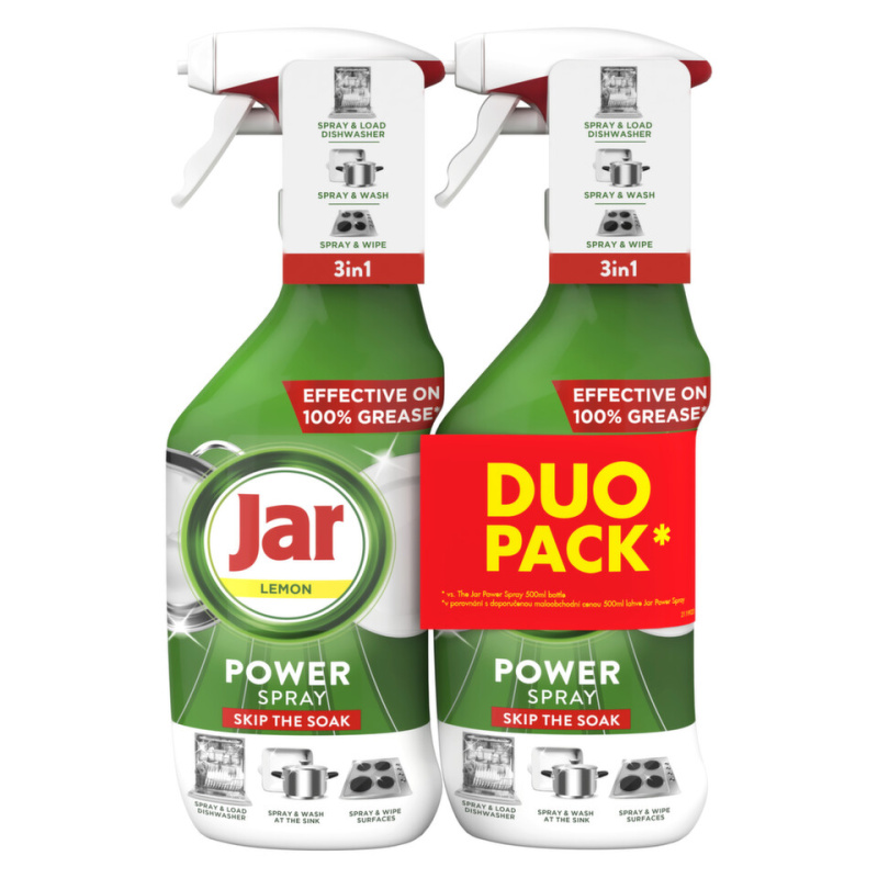 JAR Power Spray na nádobí 3v1 2 x 500 ml