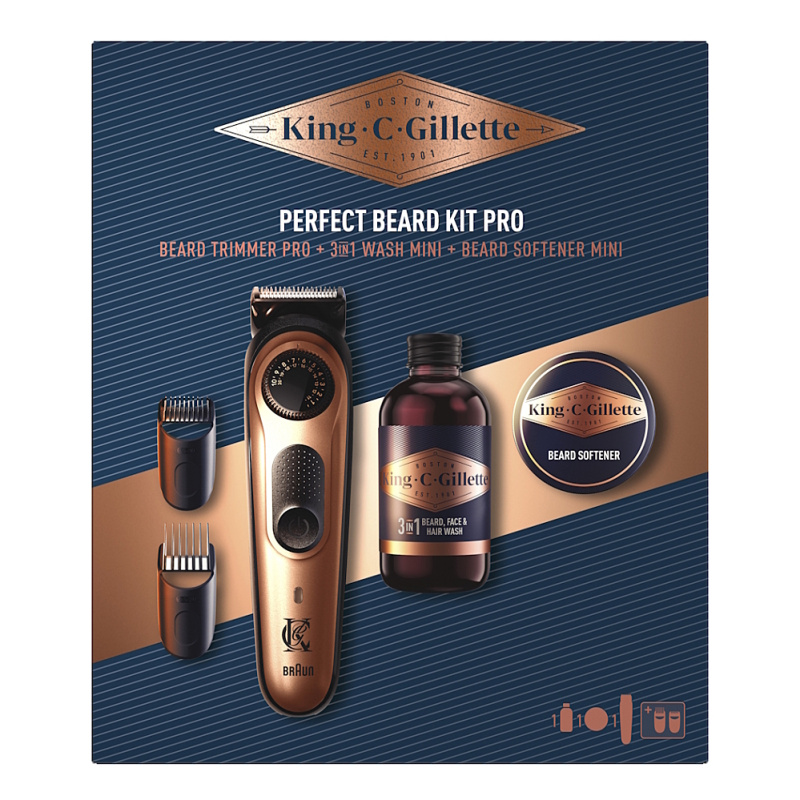 Gillette King C. Perfect Beard Kit Pro dárková sada pro muže